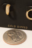 Gold Dipped Cz Pave Small Hinge Hoop Earrings: Gold