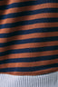 STRIPE PULLOVER WITH SWEATER SLEEVES: BROWN-NAVY