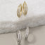 Pave Cz And Polished Huggie Hoop Earring Set: G