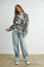 The Moss Patchwork Fleece Half Snap Top: OLIVE MULTI