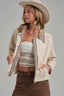 VINTAGE OXFORD CANVAS TWILL JACKET: TAUPE/BROWN