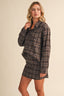 CHECK PRINTED OVERSIZED LONGSLEEVE SHIRTS AND MINI : Brown