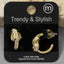 Baguette Cz Twisted Knot Hoop Earrings: G