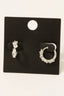 Gold Dipped Mixed Cz Shape Studs Hoop Earrings: GOLD
