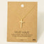 Gold Dipped Cz Pave Cross Pendant Necklace: G