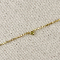 18k Gold Filled Dainty Bezel CZ Birthstone Bracelet