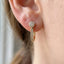 Pave Cz Stud And U Shape Huggie Earring Set: S