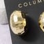 Gold Dipped Hammered Dome Huggie Hoop Earrings: GOLD