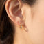Gold Dipped Mini Cz Studded Hoop Earrings: G