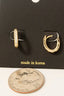 Cz Pave Edge Oval Hinge Hoop Earrings: S