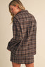 CHECK PRINTED OVERSIZED LONGSLEEVE SHIRTS AND MINI : Brown