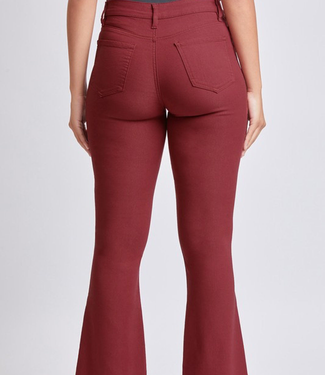 Hyperstretch High Rise Flare - Dark Rose