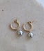 Metallic Pearl and Gold Filled Hoops