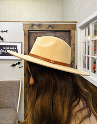 Leather Trim Solid Fedora Hat