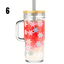 24oz Glass Tumbler With Handle and Bamboo Lid & Straw
