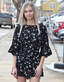 3/4 Sleeve Ruffled Floral Print Romper