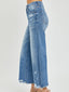 High Rise Side Slit Ankle Flare Jeans