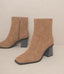 Vera Square Toe Ankle Bootie - Brown