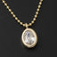Gold Dipped Cz Oval Bezel Pendant Ball Chain Necklace: GOLD