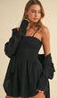 Gauze Long Sleeve Top - Black