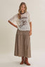 Howdy Cowboy Graphic Sheer Lace Top: VANILLA/BROWN