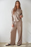 Knit Viscose Polyester Nylon Spandex Pullover: Mocha