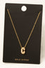 Gold Dipped Cz Pave Bubble Letter Pendant Necklace: C