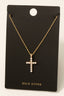 Gold Dipped Pearl And Cz Studded Cross Pendant Necklace: Gold