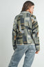 The Moss Patchwork Fleece Half Snap Top: OLIVE MULTI