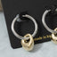 Huggie Earrings With Dangling Teardrop Charm: TT