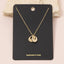 Gold Interlocking Ring Charm Pendant Necklace: TT