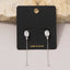 Oval Cz Bezel Stud With Long Chain Tassel Drop Earrings: G