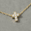 Cz Pave Cross Pendant Cable Chain Necklace: G