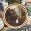 Round Halloween Ghost Cottage Art