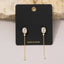 Oval Cz Bezel Stud With Long Chain Tassel Drop Earrings: G