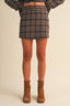 CHECK PRINTED OVERSIZED LONGSLEEVE SHIRTS AND MINI : Brown