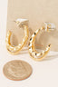 Layered Metallic Textured Oval Hoop Earrings: G