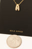 Gold Dipped Cz Pave Bubble Letter Pendant Necklace: A