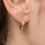 Single Cz Stud Hinge Hoop Earrings: G