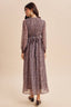 LACE TRIM FLORAL MAXI DRESS: BURNT MOCHA