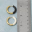 Gold Dipped Two Tone Color Block Round Hoop Earrings: GBK