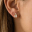 Gold Dipped Square Rhinestones Stud Earrings: G
