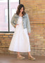 Eleanor White A-line Midi Dress: 1XL
