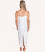 Mix Sequins Spaghetti Strap Back Slit Midi Dress - White