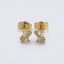14K Gold Filled 7mm Clear Baguette Micro Paved CZ Mini Stud Earrings