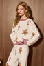 Gingerbread Graphic Knit Oversized Sweater: CREAM-RED