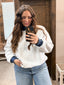 Cozy Contrast Turtleneck Sweatshirt: GREY / NAVY