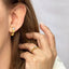 18k Gold Filled Vintage Princess Cut Cz Detailed C Hoop Earrings