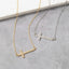 Gold Dipped Pave Thin Cross Pendant Necklace: GOLD