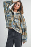 The Moss Patchwork Fleece Half Snap Top: OLIVE MULTI